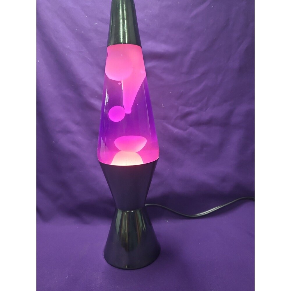 Lava Lamp Orange Wax Purple Liquid Silver Base & Cap 14.5" Motion Light Lite